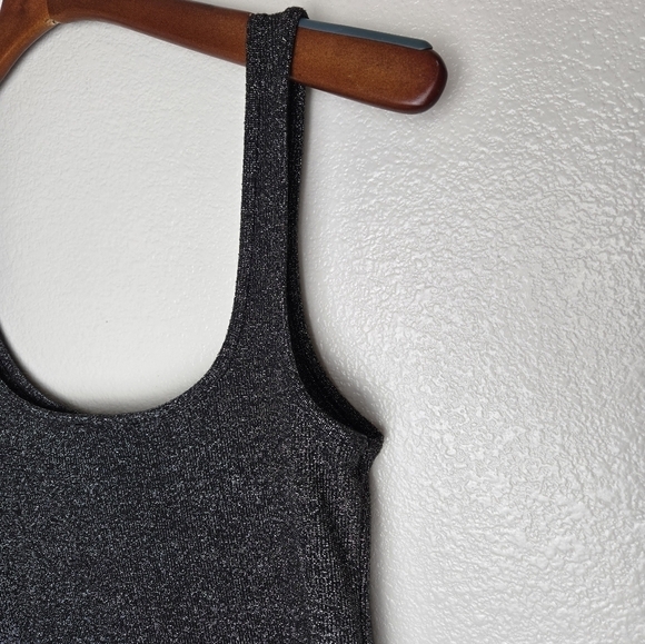 Zara Trafaluc 2017 Metallic Black Sheer Mini Slim Fit Dress Size Small - Picture 7 of 12